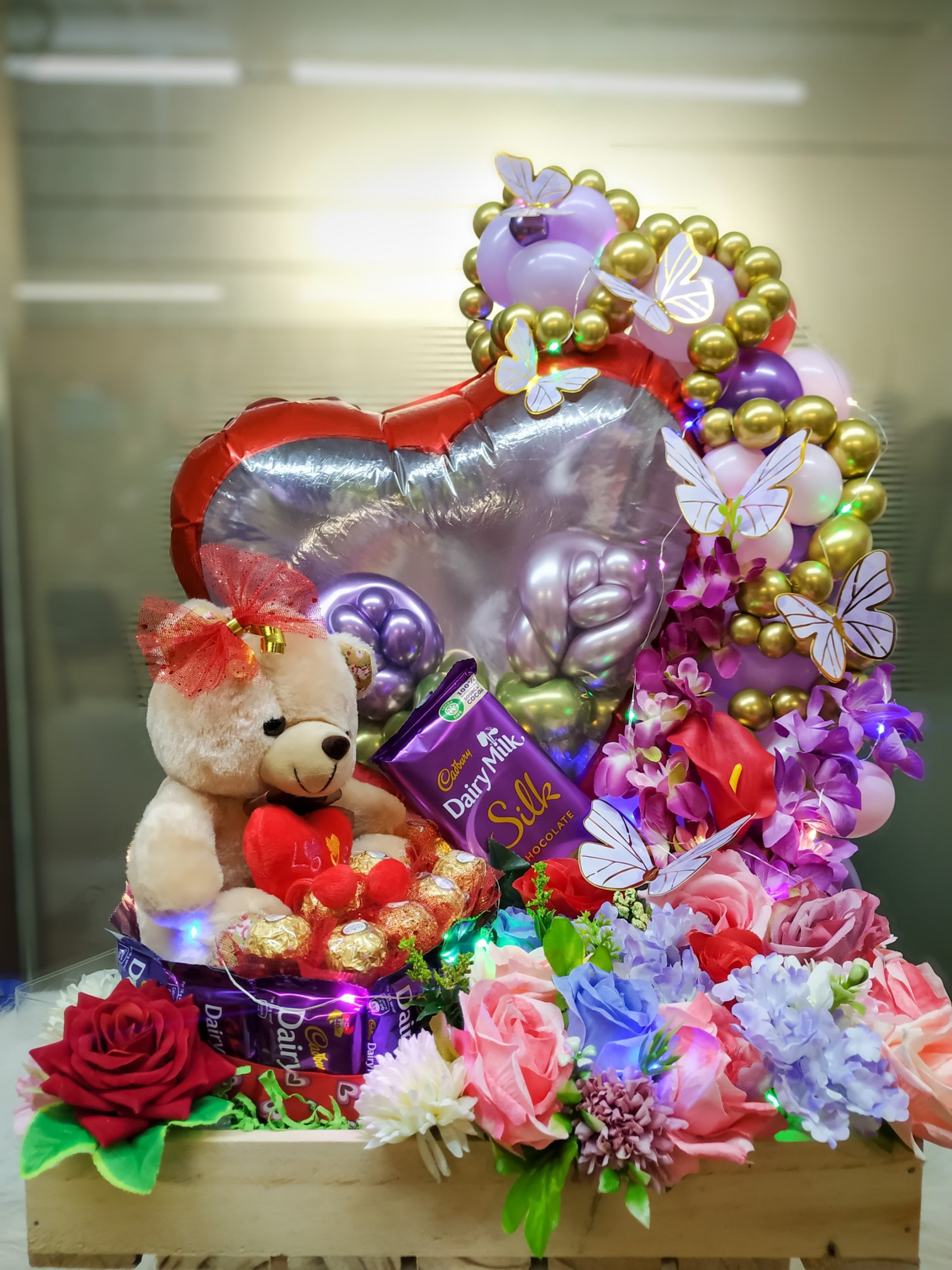 chocolate bouquet with teddy bear